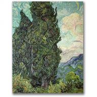 Trademark Art Trademark Fine Art Cypresses, 1889 Canvas Wall Art by Vincent van Gogh