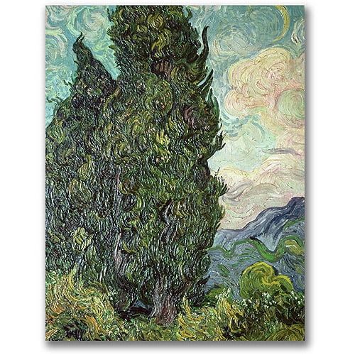  Trademark Art Trademark Fine Art Cypresses, 1889 Canvas Wall Art by Vincent van Gogh