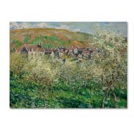 Trademark Art Trademark Fine Art Flowering Plum Trees Canvas Art by Monet