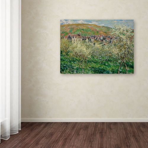  Trademark Art Trademark Fine Art Flowering Plum Trees Canvas Art by Monet