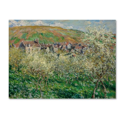  Trademark Art Trademark Fine Art Flowering Plum Trees Canvas Art by Monet