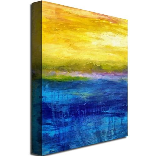  Trademark Art Trademark Fine Art Gold and Pink Sunset Canvas Art by Michelle Calkins