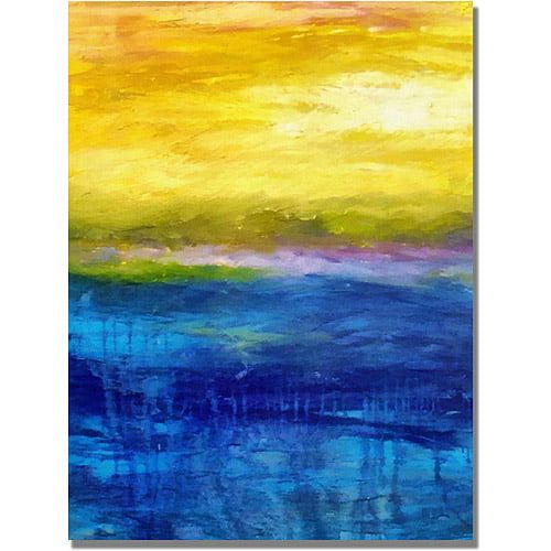  Trademark Art Trademark Fine Art Gold and Pink Sunset Canvas Art by Michelle Calkins