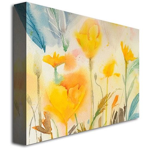  Trademark Art Yellow Poppies Canvas Art by Shelia Golden