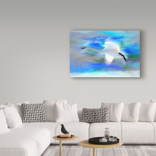  Trademark Art Trademark Fine Art White Swan Fly Canvas Art by Ata Alishahi