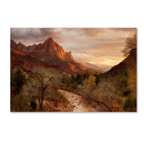  Trademark Art Trademark Fine Art Zion Watchmen Sunset Canvas Art by Mike Jones Photo