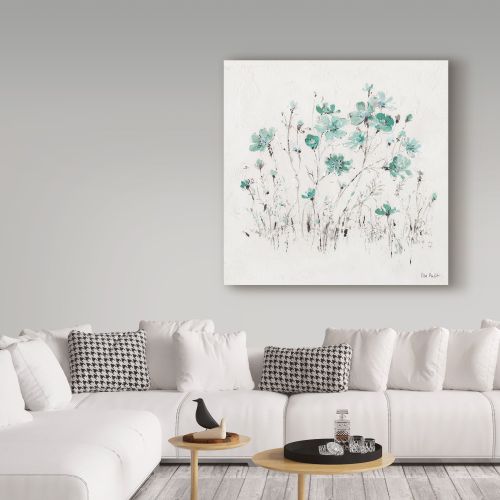  Trademark Art Trademark Fine Art Wildflowers II Turquoise Canvas Art by Lisa Audit