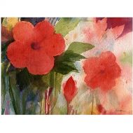 Trademark Art Red Blossoms Canvas Wall Art by Shelia Golden