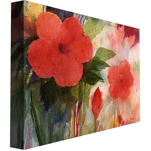  Trademark Art Red Blossoms Canvas Wall Art by Shelia Golden