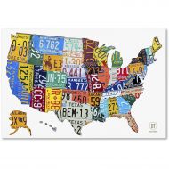 Trademark Art Trademark Fine Art License Plate Map USA 2 Canvas Art by Design Turnpike
