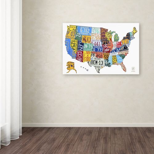  Trademark Art Trademark Fine Art License Plate Map USA 2 Canvas Art by Design Turnpike