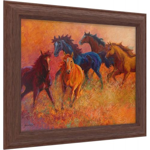  Trademark Fine Art Free Range Horses by Marion Rose, Wood Frame 11x14, Multi Color