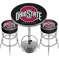 Ohio State University Black Game Room Combo - 2 bar Stools & Table