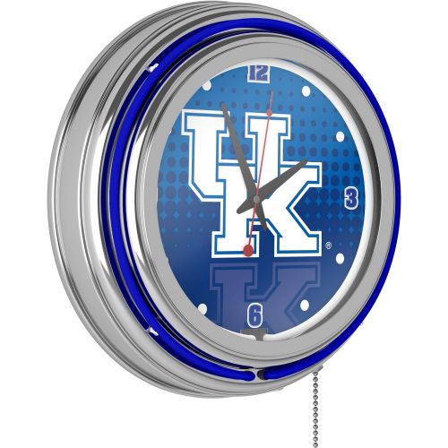  Trademark Gameroom University of Kentucky Chrome Double Rung Neon Clock - Reflection