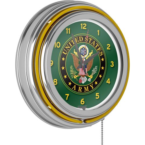  Trademark Gameroom United States Army Chrome Double Ring Neon Clock, 14