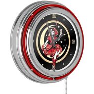 Trademark Gameroom Miller High Life Girl in the Moon Chrome Double Ring Neon Clock, 14