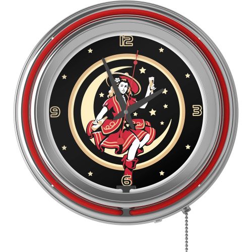  Trademark Gameroom Miller High Life Girl in the Moon Chrome Double Ring Neon Clock, 14