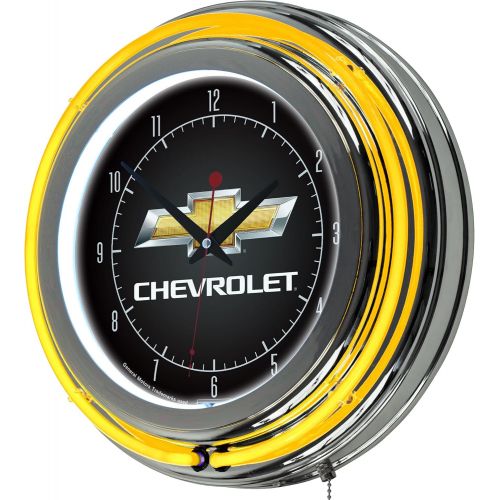  Trademark Gameroom Chevrolet Chrome Double Ring Neon Clock, 14