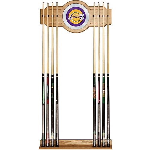  Trademark Global Los Angeles Lakers NBA Billiard Cue Rack with Mirror