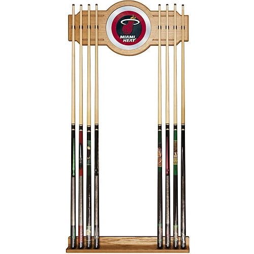  Trademark Global Miami Heat NBA Billiard Cue Rack with Mirror