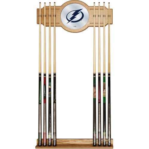  Trademark Global NHL Cue Rack with Mirror, Tampa Bay Lightning