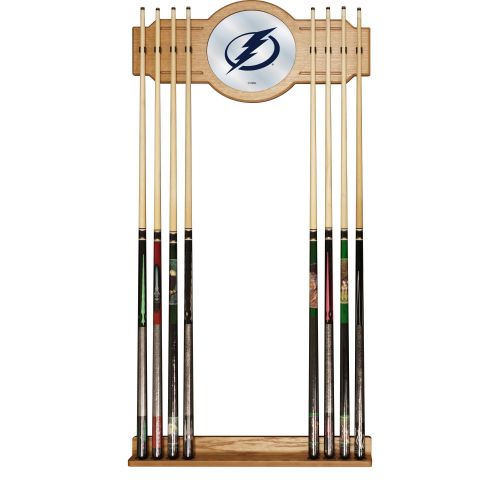  Trademark Global NHL Cue Rack with Mirror, Tampa Bay Lightning