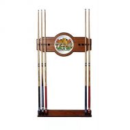 Trademark Global Texas Hold em 2-Piece Wood and Mirror Wall Cue Rack