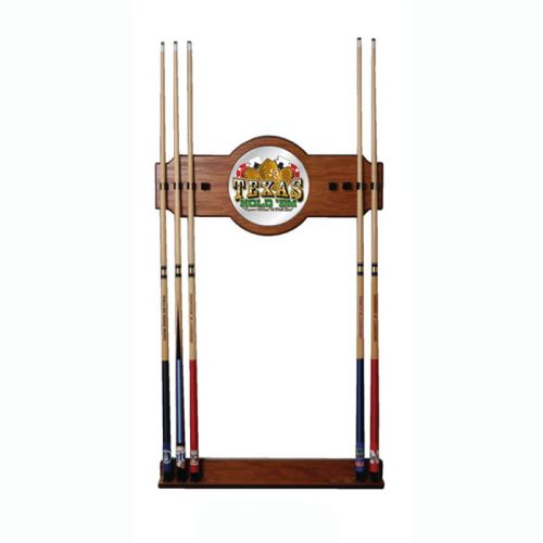  Trademark Global Texas Hold em 2-Piece Wood and Mirror Wall Cue Rack