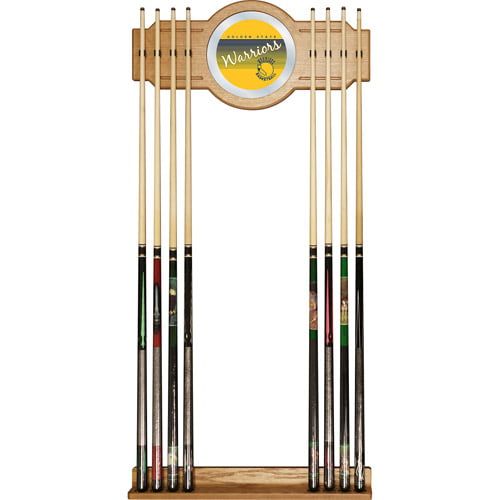  Trademark Global Golden State Warriors Hardwood Classics NBA Cue Rack with Mirror