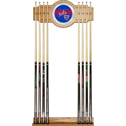  Trademark Global New Jersey Nets Hardwood Classics NBA Cue Rack with Mirror