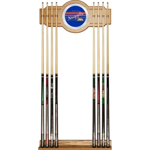  Trademark Global Denver Nuggets Hardwood Classics NBA Cue Rack with Mirror