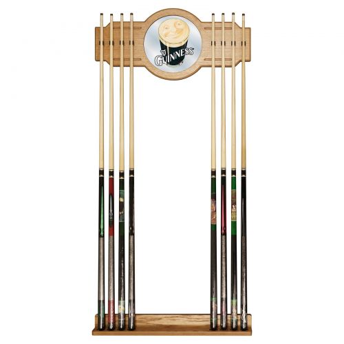  Trademark Global Guinness Stained Wood Cue Rack with Mirror
