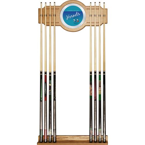  Trademark Global Charlotte Hornets Hardwood Classics NBA Cue Rack with Mirror