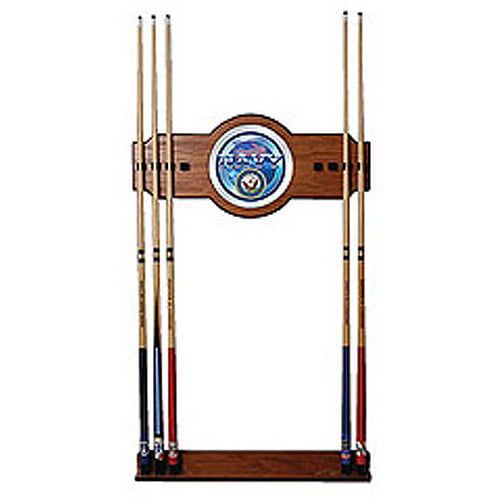  Trademark Global U.S. Navy 2-Piece Wood and Mirror Wall Cue Rack