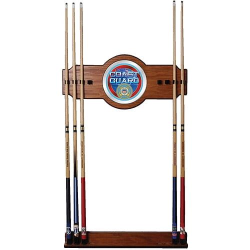  Trademark Global U.S. Coast Guard 2-Piece Wood and Mirror Wall Cue Rack