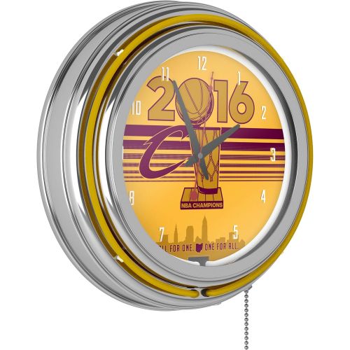  Trademark Global Cleveland Cavaliers 2016 NBA Champions Chrome Double Rung Neon Clock