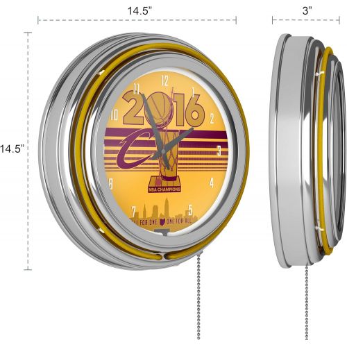  Trademark Global Cleveland Cavaliers 2016 NBA Champions Chrome Double Rung Neon Clock