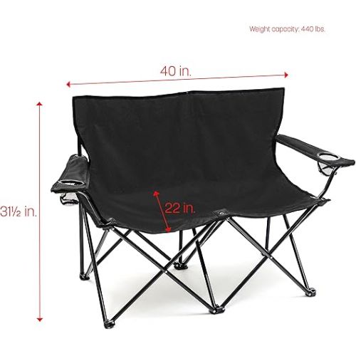  Trademark Innovations Loveseat Style Double Camp Chair, 40