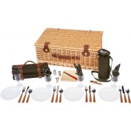 Trademark Innovations 25 Deluxe Wicker Suitcase Style Picnic Basket with Insulated Compartment