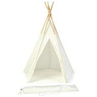 5 Teepee With Carry Case - New Zealand Pine - By Trademark Innovations (White)
