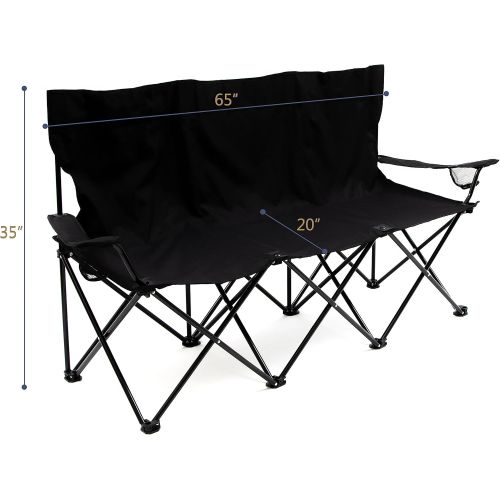  Trademark Innovations Triple Style Tri Camp Chair with Steel Frame