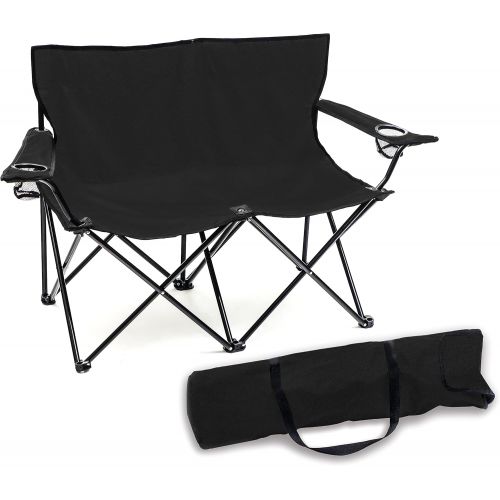  Trademark Innovations 31.5H Loveseat Style Double Camp Chair with Steel Frame