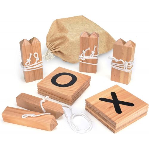  Trademark Innovations Giant Wooden Tic Tac Toe Backyard Game
