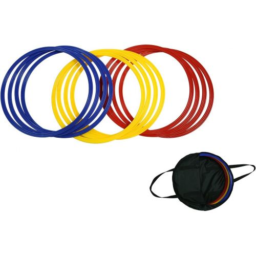  Trademark Innovations Speed & Agility Training Rings - Set of 12 - 16 Diameter - With Carrycase - (Multicolor)