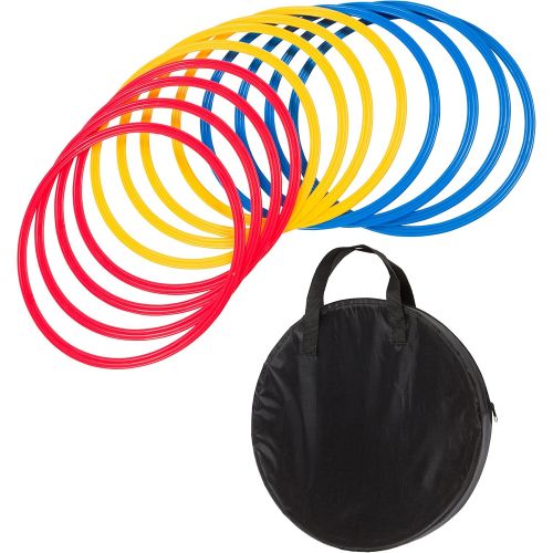  Trademark Innovations Speed & Agility Training Rings - Set of 12 - 16 Diameter - With Carrycase - (Multicolor)