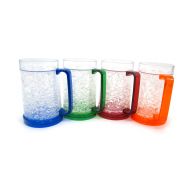 [아마존베스트]WAVE Plastic Freezer Beer Mugs with Gel by Trademark Innovations (Set of 4)