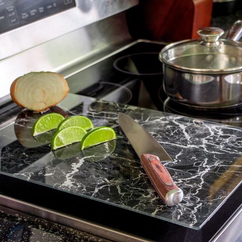  20 3/8 Tempered Glass Stove Burner Cover & Cutting Board by Trademark Innovations