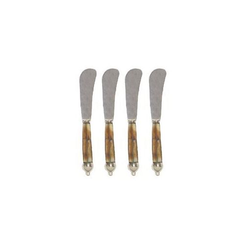  Traders and Company Pate Knife w/ Mother of Pearl Handle, Set of 4 - Oyster