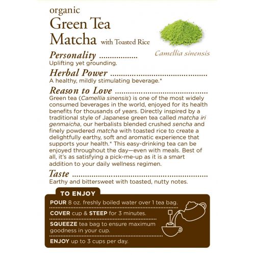  Traditional Medicinals Organic Green Tea Matcha, 16 CT