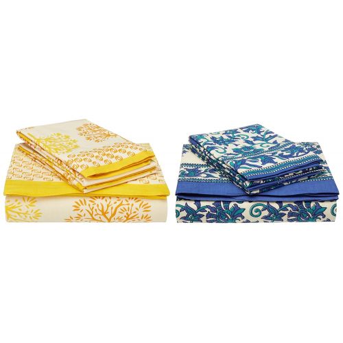  Traditional mafia traditional mafia RSES655038 Combo Bed Sheet Set, 90 x 108, Multicolor, 6 Piece